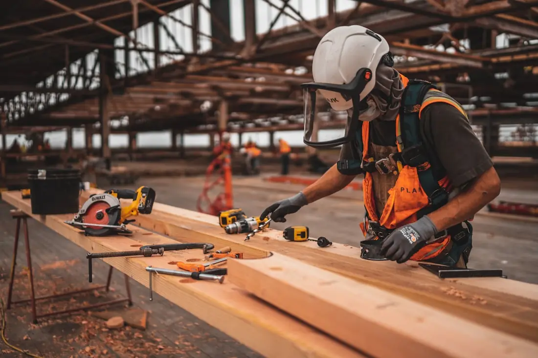 Carpenter crafting custom woodwork
