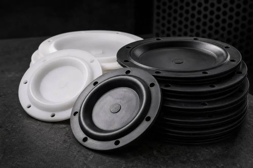 Industrial rubber and PTFE diaphragms for valves and pumps