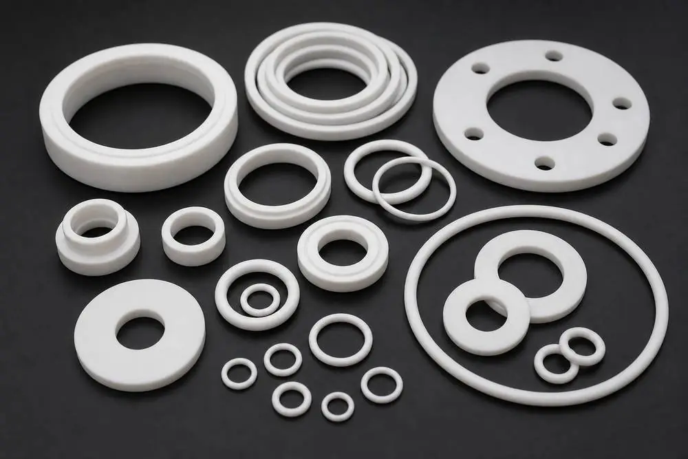 White PTFE Teflon seals gaskets and O-rings set